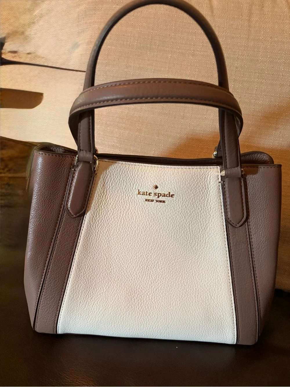 kate spade Two-Tone Brown and Cream Satchel